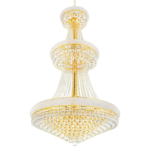 Empire 34-Light Down Chandelier With Gold Finish