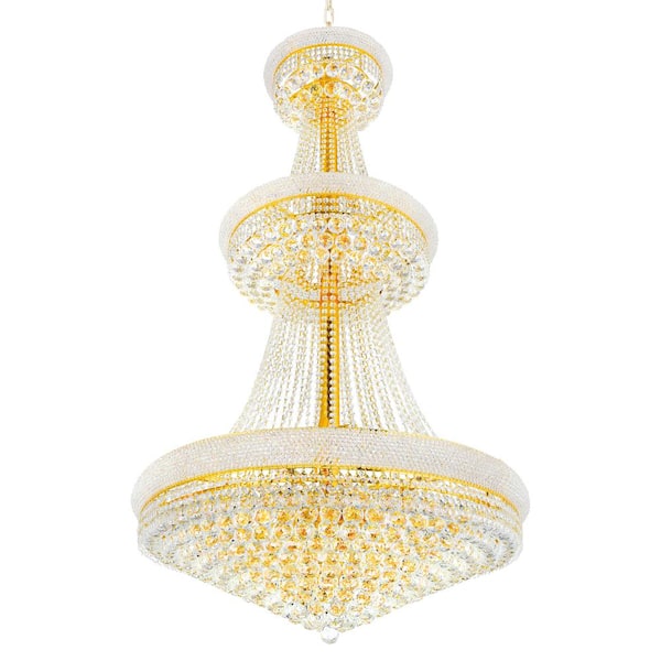 CWI Lighting Empire 34-Light Down Chandelier With Gold Finish