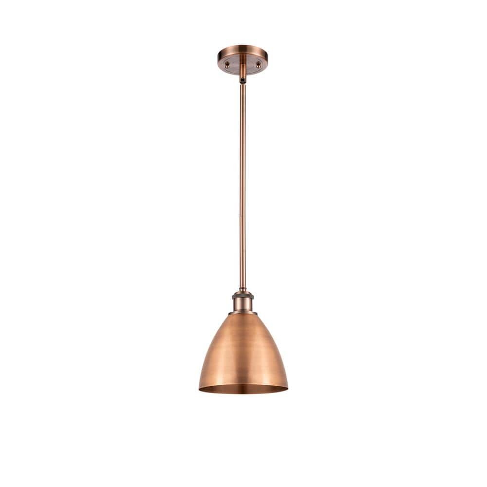 Metal Bristol 60-Watt 1-Light Antique Copper Shaded Mini Pendant Light with Metal Shade price history on PriceWatchPro