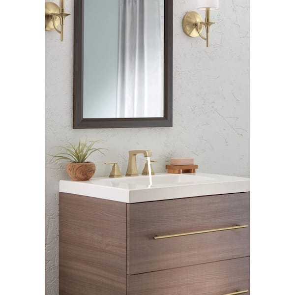 Ashlyn Gold 8 in. Widespread Double Handle High Arc Bathroom Faucet in Champagne Bronze