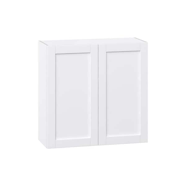 J COLLECTION Milton 36 in. W x 14 in. D x 35 in. H Assembled Shaker Wall Kitchen Cabinet in Bright White