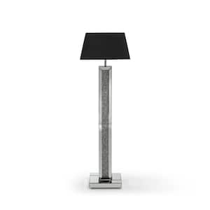 Decor 55.9 in. Silver Floor Lamp with Black Lampshade