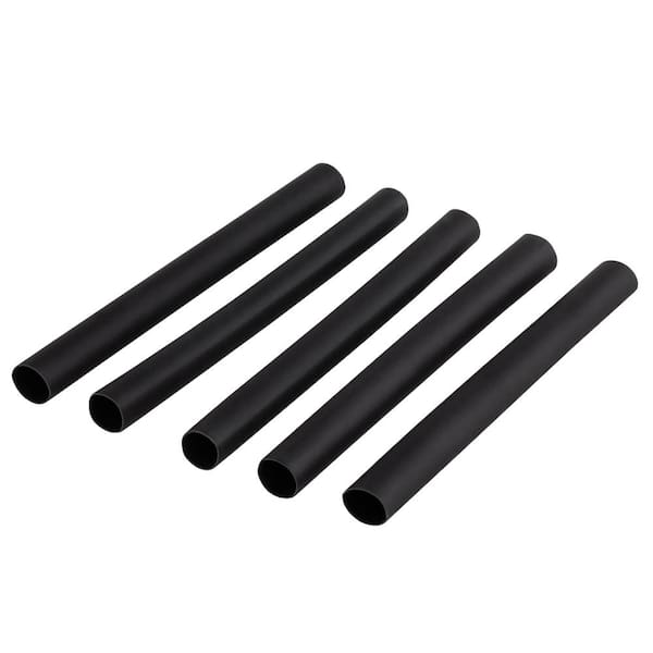 Commercial Electric 1/4 in. Heat Shrink Tubing, Black (5-Pack)