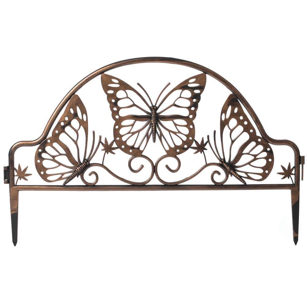Gardenised Bronze Plastic Butterfly Design Fence Gard. Edging