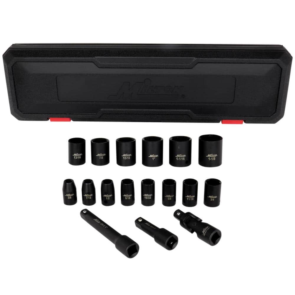 1/2 in. Drive Shallow 3/8 in.-1-1/8 in. SAE Impact Socket Set with Universal Joint and Extension Bars (17-Piece) price history on PriceWatchPro