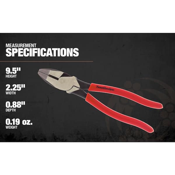 Southwire 9 in. High-Leverage Side Cutting Pliers with Dipped