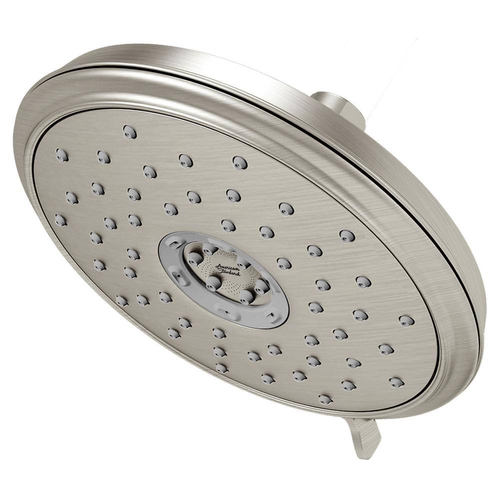 Brushed Nickel 7.25-Inch Multi-Function Wall Mounted Showerhead