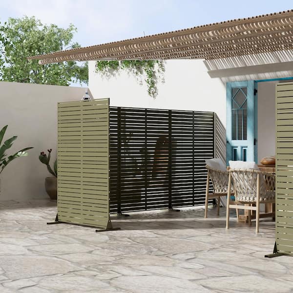 1-Piece 72 in. x 47 in. Rectangle Green Metal Privacy Screen Outdoor Decorative Art Panel