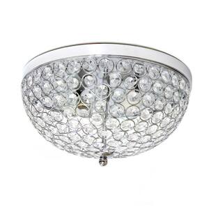 6.5 in. 2-Light Chrome Crystal Ceiling Flush Mount