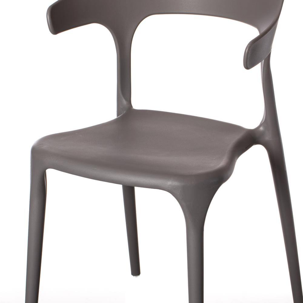 Scandi-Inspired Matte Gray Stackable Plastic Dining Chair