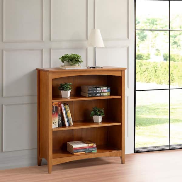 Bookcase Solid Wood Ready Finish Shaker Adjustable Shelves Sturdy Durable 