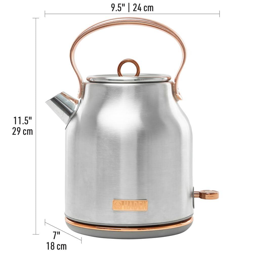 Steel and Copper 1.7L Retro Electric Kettle