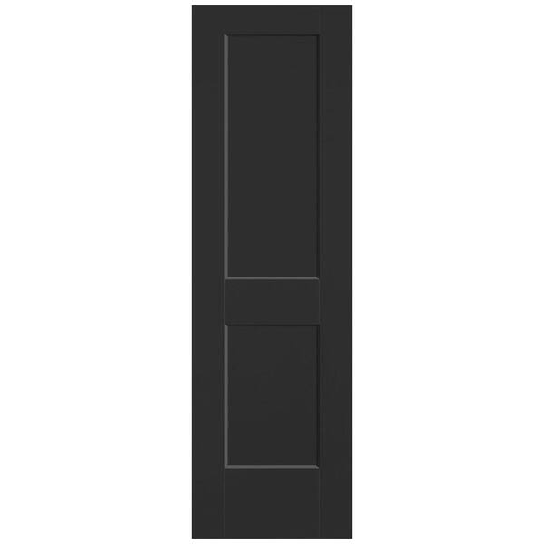 Masonite 24 in. x 80 in. 2-Panel Logan Single Bore Solid Core Jet Black Molded Composite Interior Door Slab