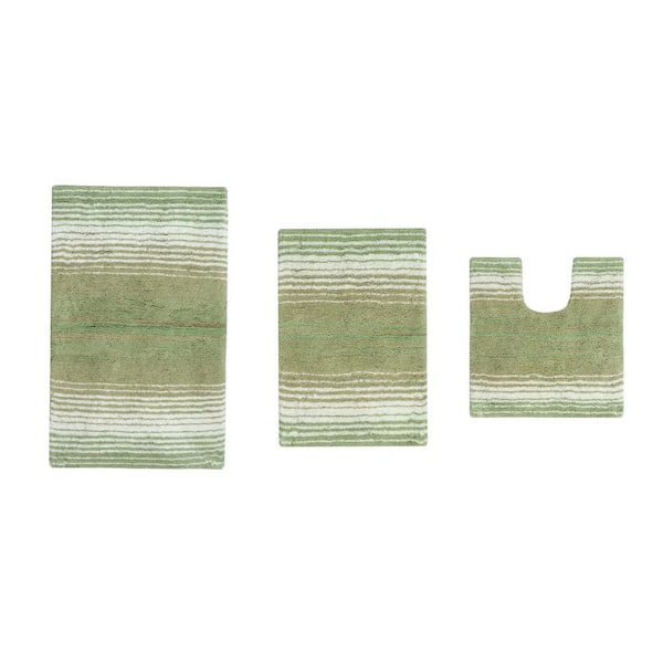100% Cotton Gradiation Collection Machine Washable 3-Pcs Set with Contour, Sage