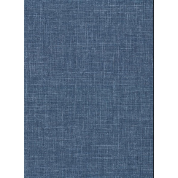 Warner Upton Indigo Faux Linen Vinyl Strippable Roll (Covers 60.8 sq. ft.)