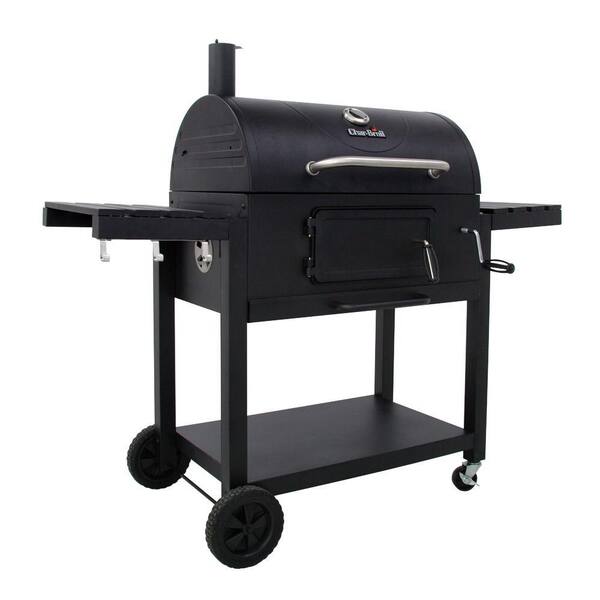 Char-Broil 30 in. Charcoal Grill with Cast Iron Grates and Folding Side Shelves