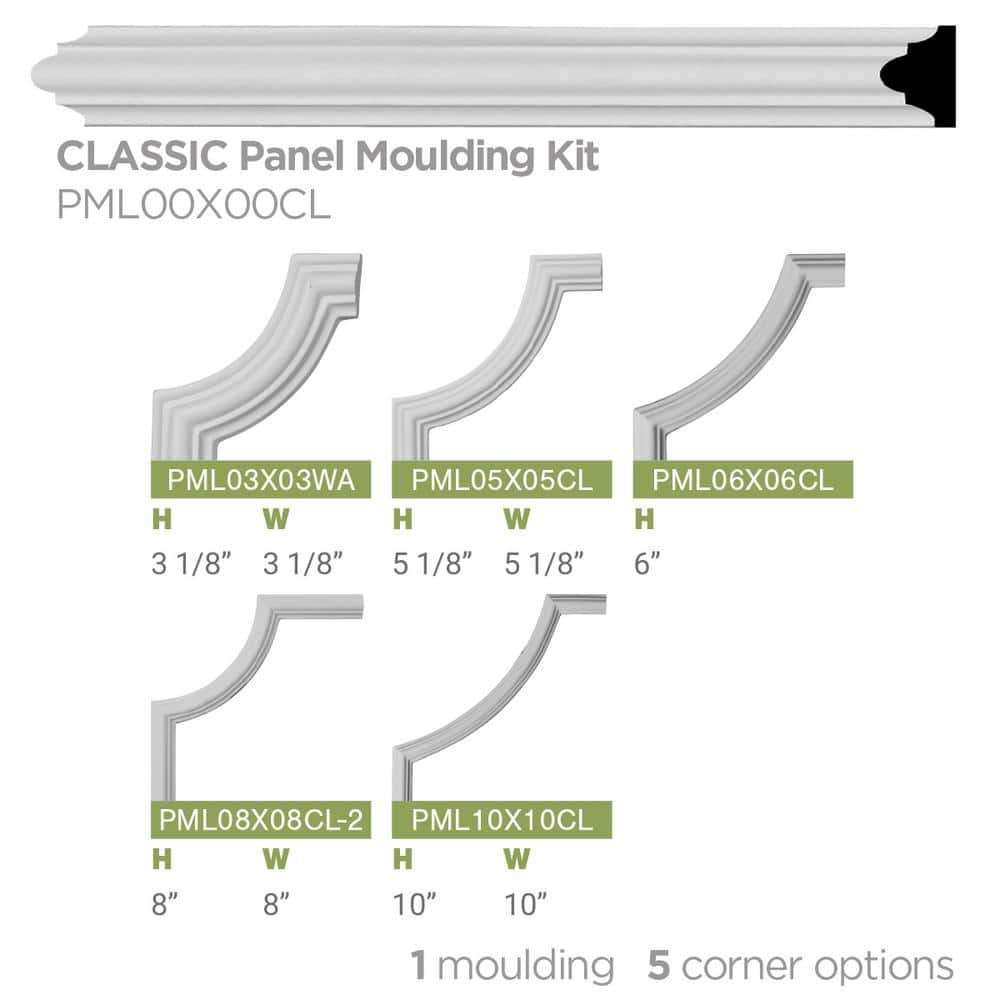 Primed Gray High Density Urethane Classic Panel Moulding