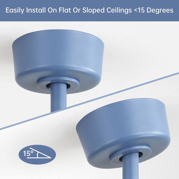 Jushua 42 in Indoor/Outdoor Dark Blue Ceiling Fans with LED
