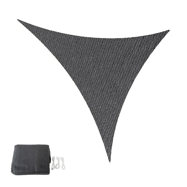 LAUREL CANYON 10 ft. x 10 ft. x 10 ft. 185 GSM HDPE Gray Equilateral Triangle Sun Shade Sail Screen Canopy with Ropes
