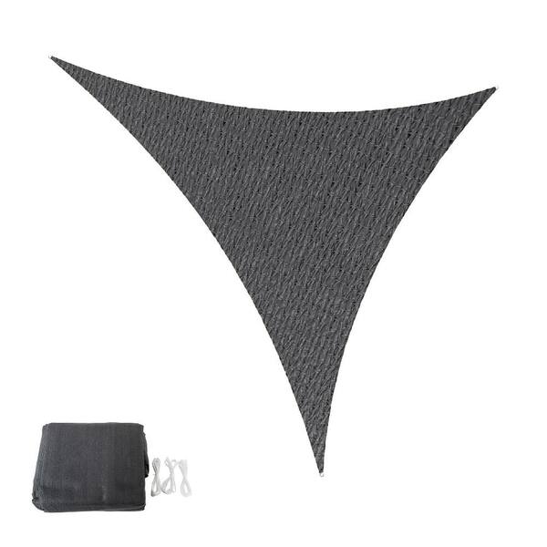 LAUREL CANYON 16 ft. x 16 ft. x 16 ft. 185 GSM HDPE Gray Equilateral Triangle Sun Shade Sail Screen Canopy with Ropes