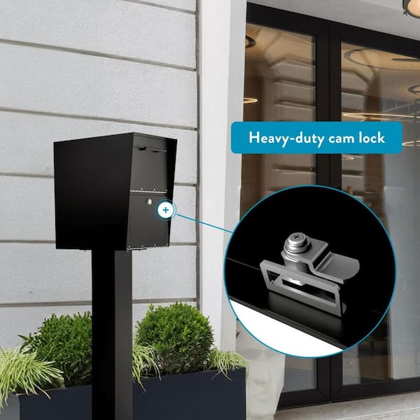 Oasis Black Post-Mount or Column-Mount Locking Drop Box