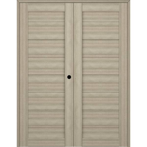 Belldinni Ermi 56 in. x 80 in. Left Hand Active Shambor Finished Wood Composite Double Prehung Interior Door
