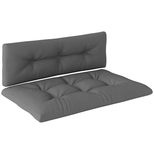 2-Piece Pallet Cushions Outdoor 3.9 in. Thick Replacement Pallet Couch Cushions, Dark Gray