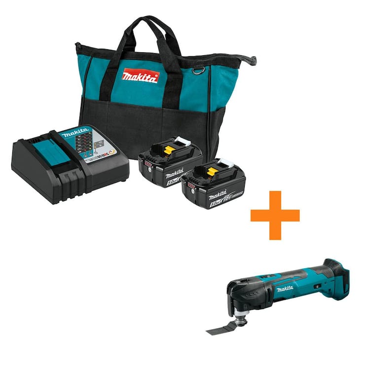 Makita 18V LXT Battery and Rapid Optimum Charger Starter Pack (5.0Ah