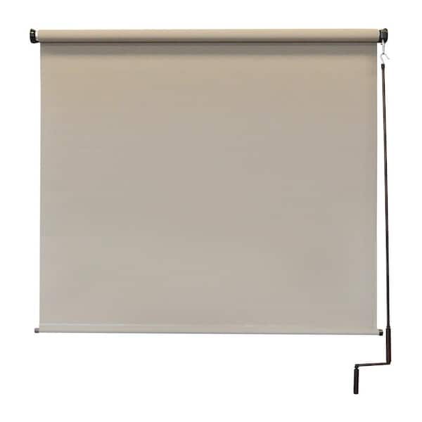 Coronado Tan Cordless Outdoor Patio Roller Shade 120 in. W x 96 in. L