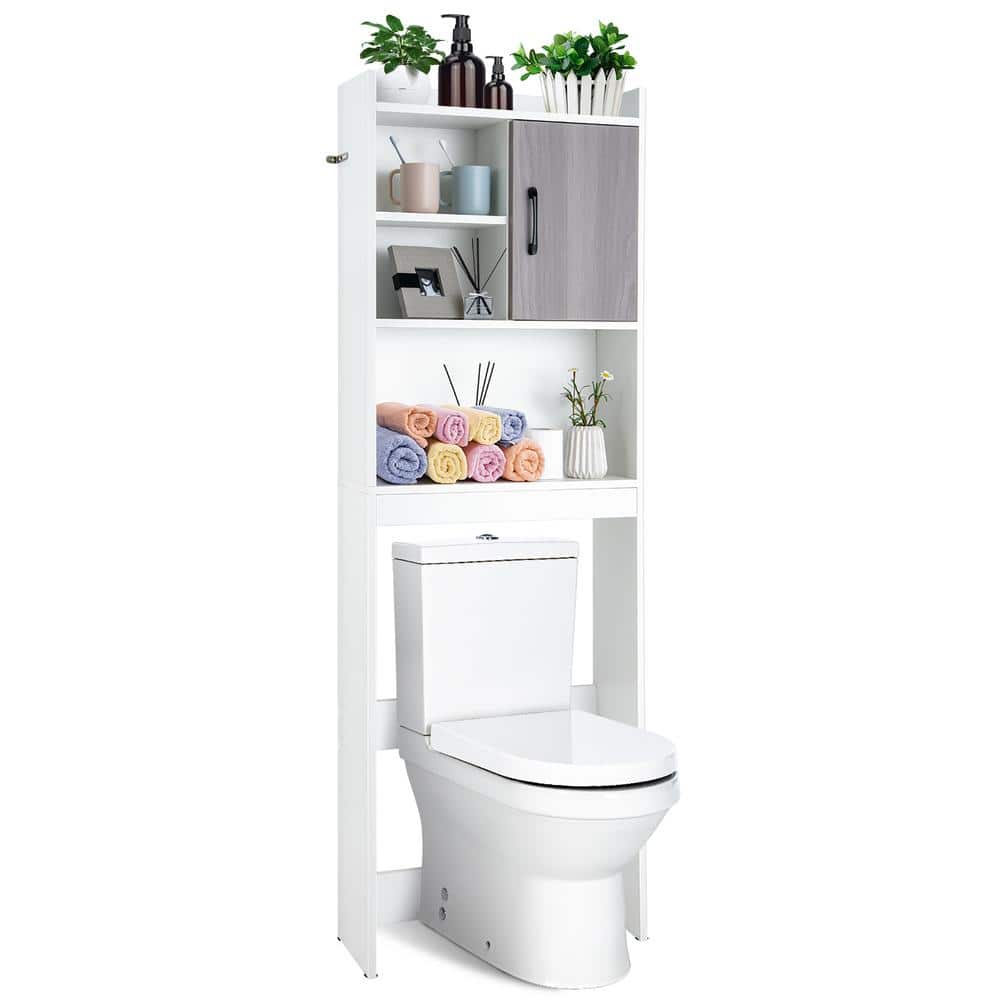 SONGMICS Over-the-Toilet Storage, Bathroom Cabinet with Inside Shelf, White