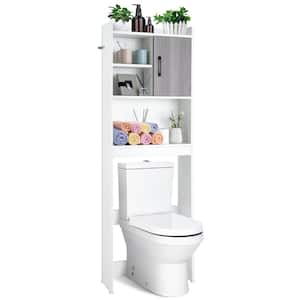 Costway 24 in. W x 68.5 in. H x 8 in. D White Over The Toilet Storage with  Doors & Open Shelves Q1WWR82J- - The Home Depot