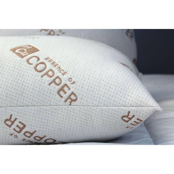 White Essence of Copper Infused Hypoallergenic Healthy Sleep Jumbo Bed Pillow 