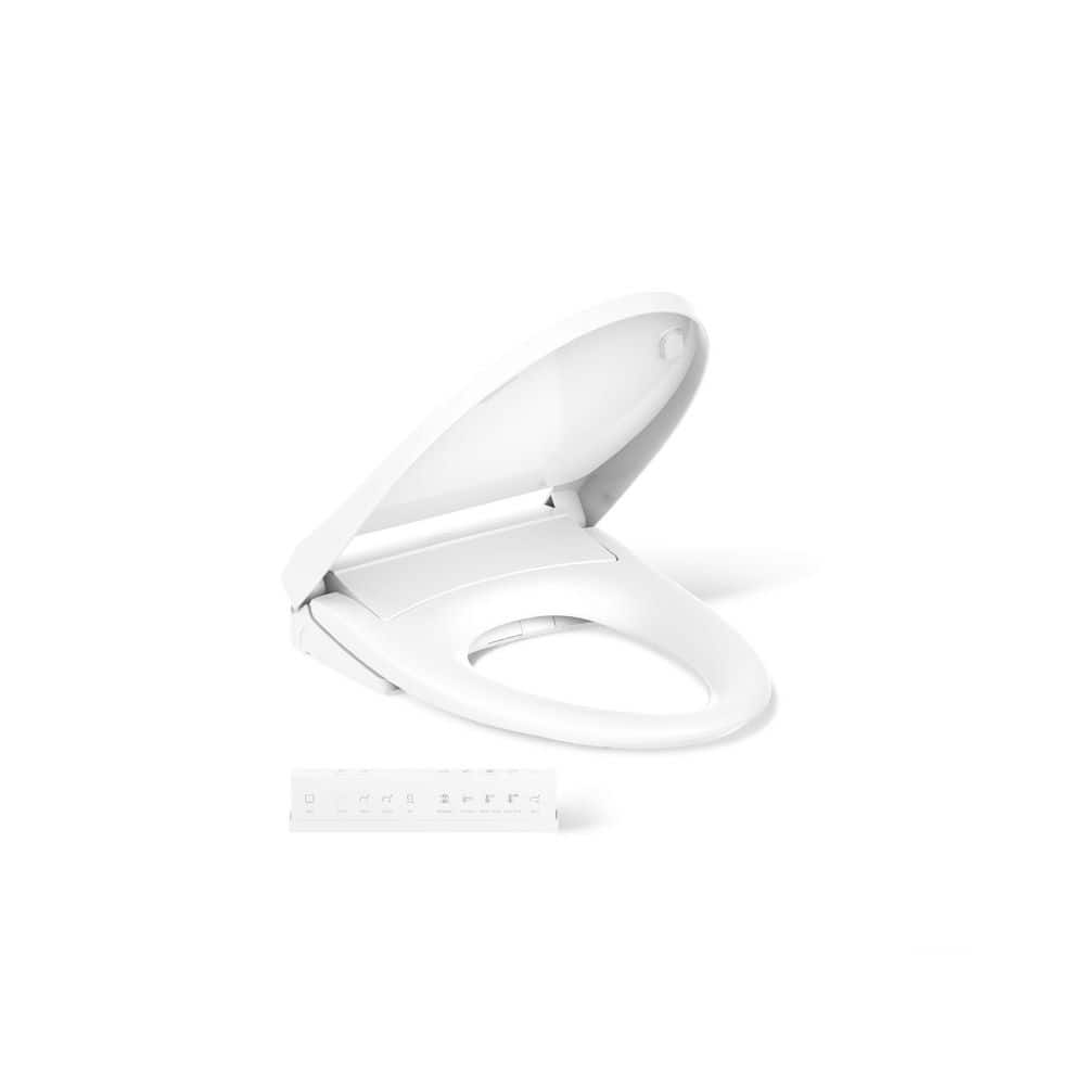 PureWash E930 White Elongated Heated Bidet Toilet Seat with Remote
