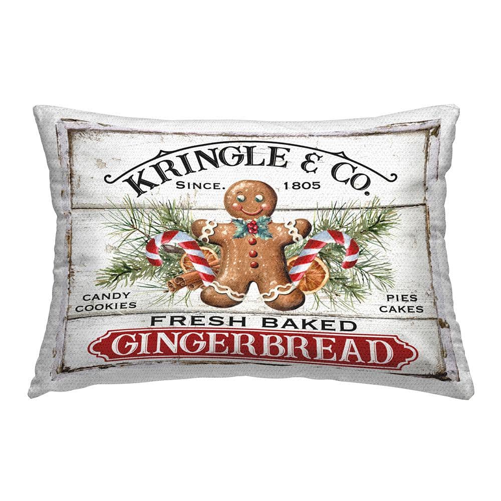 Fresh Gingerbread Cookies Red Rectangular Outdoor Throw Pillow price history on PriceWatchPro