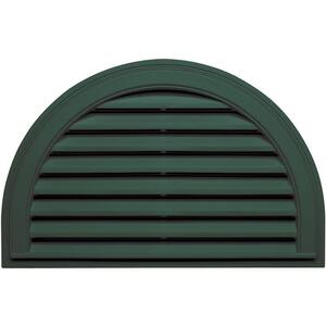 34.1875 in. x 22.128 in. Half Round Green Plastic Built-in Screen Gable Louver Vent