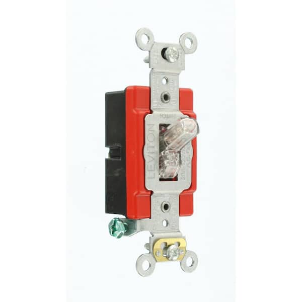 20 Amp Industrial Grade Heavy Duty Single-Pole Lighted Handle Toggle Switch, Clear 1221-7LC