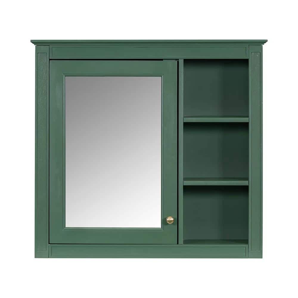 LuxuryCore 28 in W x30 in H Rectangular MDF Medicine Cabinet Wall Medicine Cabinet with Mirror in Green. price history on PriceWatchPro