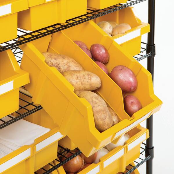 Seville Classics 8-Piece 4-Shelf Rack with Cabinet Drawer Yellow