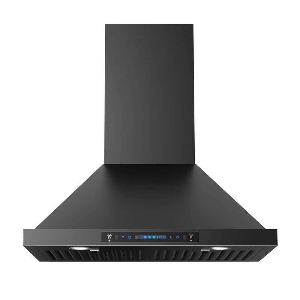 30 in. 900 CFM Convertible Ductless to Ducted Wall Mounted Range Hood in Black Stainless Steel with Filters and Gesture price history on PriceWatchPro