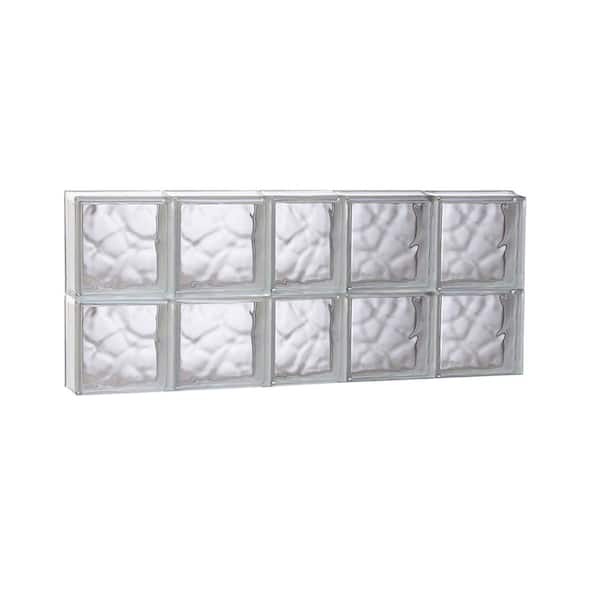 Clearly Secure 36.75 in. x 15.5 in. x 3.125 in. Frameless Wave Pattern Non-Vented Glass Block Window
