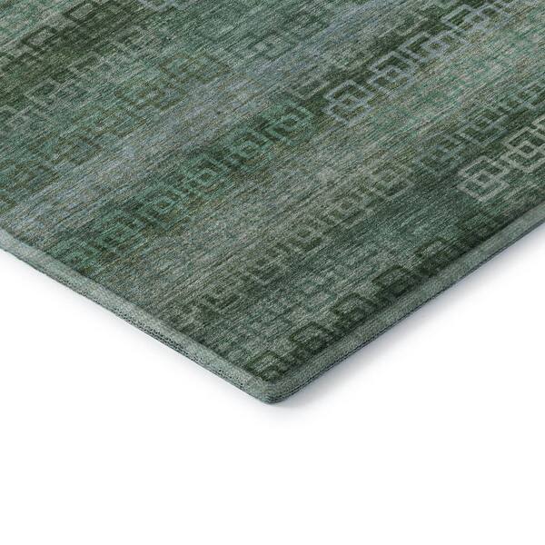 Mayfield Premium Machine Washable Abstract AMF2029 Aloe 10 ft. x 14 ft. Area Rug