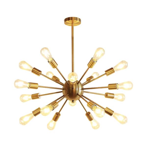 Parrot Uncle Yervant 18-Light Brass Mid-Century Modern Sputnik Chandelier for Dining Room