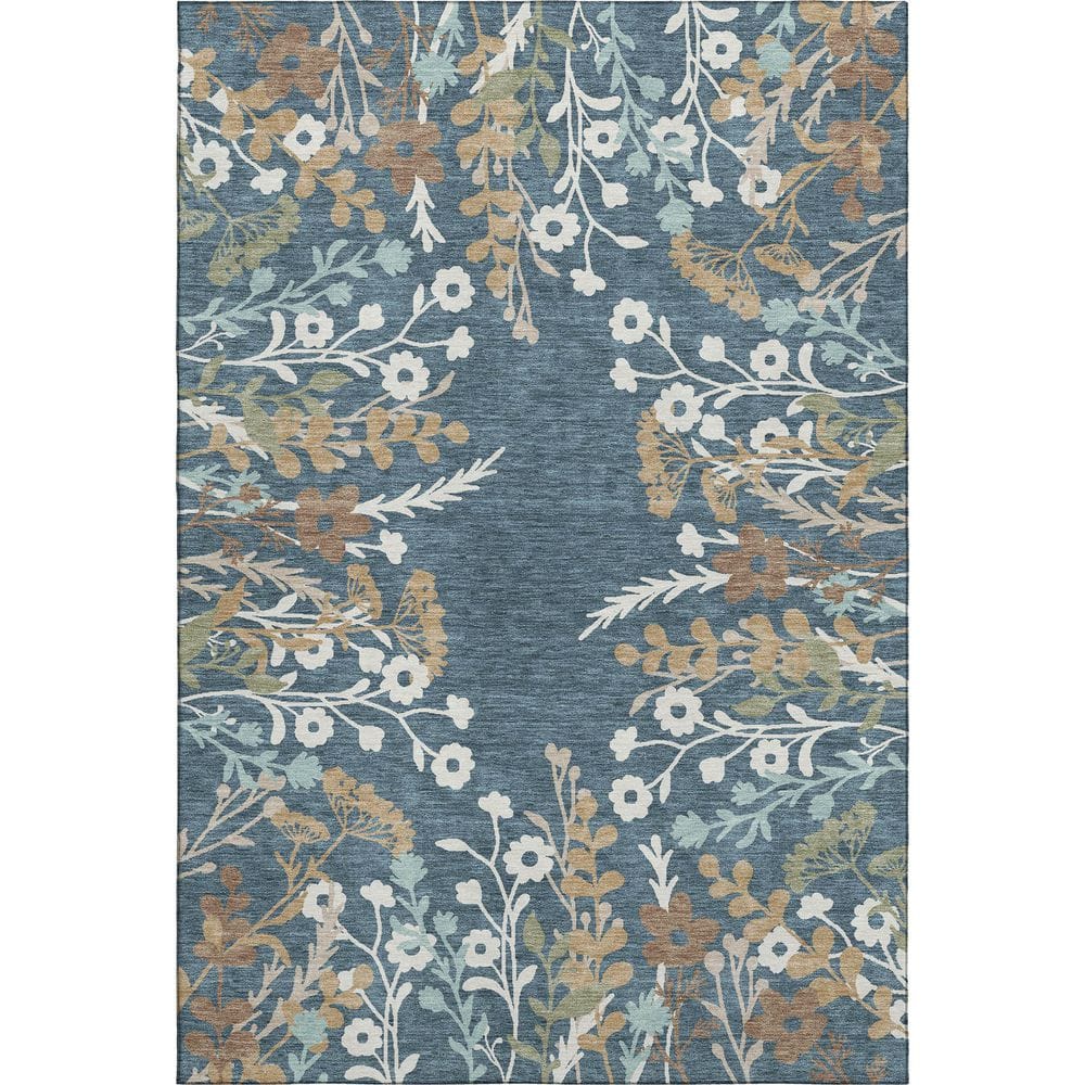 Mayfield Premium Machine Washable Abstract AMF2334 Denim 3 ft. x 5 ft. Area Rug price history on PriceWatchPro