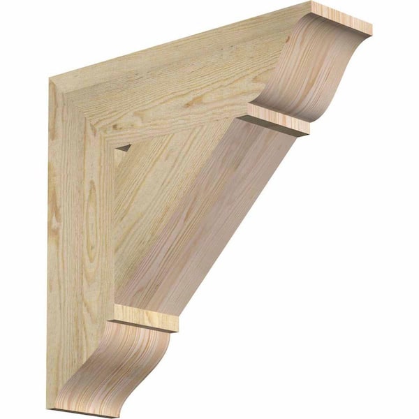 Ekena Millwork 6 in. x 22 in. x 22 in. Douglas Fir Traditional Rough Sawn Bracket