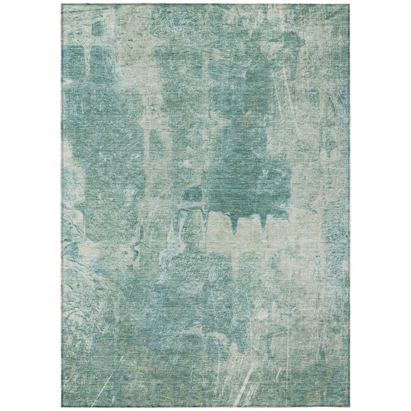 Chantille Machine Washable Indoor/Outdoor Abstract ACN2226 Teal 8 ft. x 10 ft. Area Rug