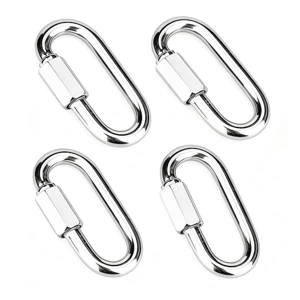 Wellco 304 Stainless Steel Quick-Link Spring Snap Carabiners 0.4 x