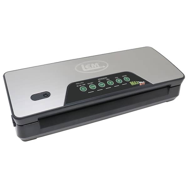 LEM Max Vac 100 Black Plastic with Stainless Food Vacuum Sealer with Roll Storage and Built-In Cutter