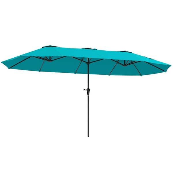 13 ft. Extra Large Patio Umbrella: Easy Crank, UPF30 Plus Sun Shield, Vented, Double-Sided Shade, in Navy Blue