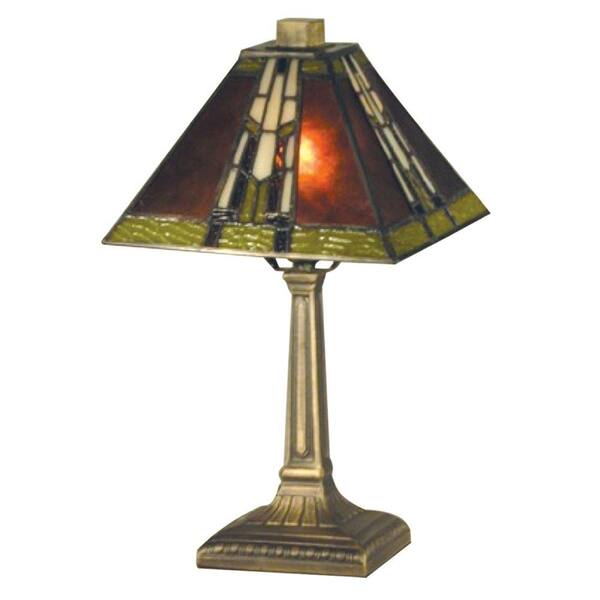 Dale Tiffany 14.25 in. Charwood Mission Antique Bronze Accent Lamp