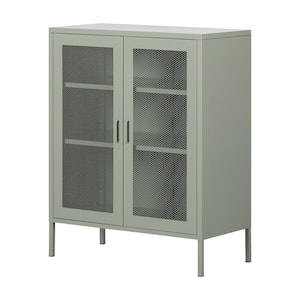 Eddison Sage Green Metal 31.5 in. Buffets and Sideboards